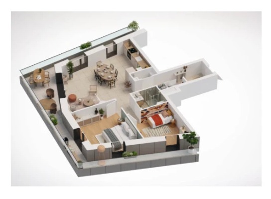 Exemple d'appartement 2 chambres